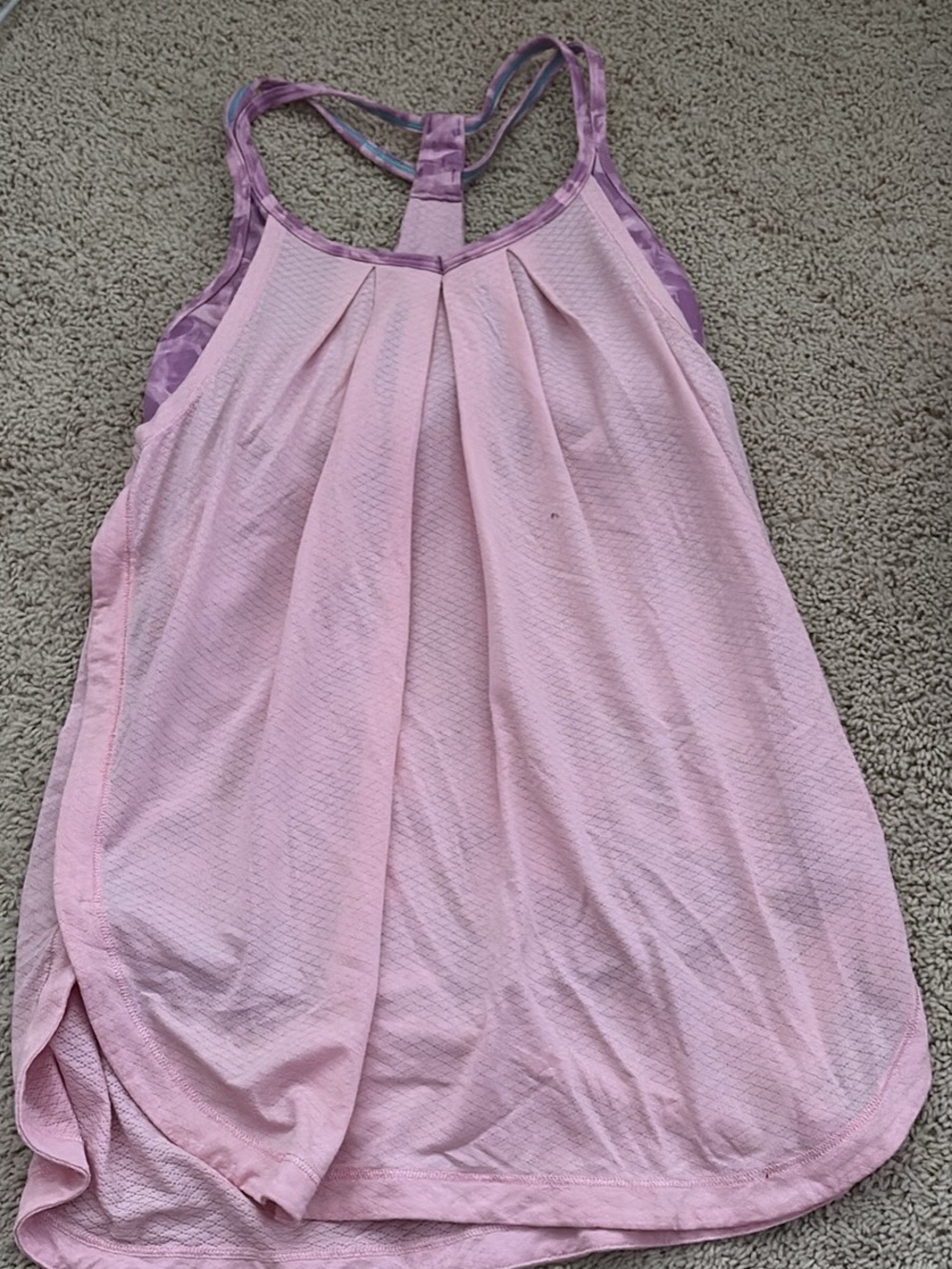 Ivivva Pink Racerback Tank with Purple Trim